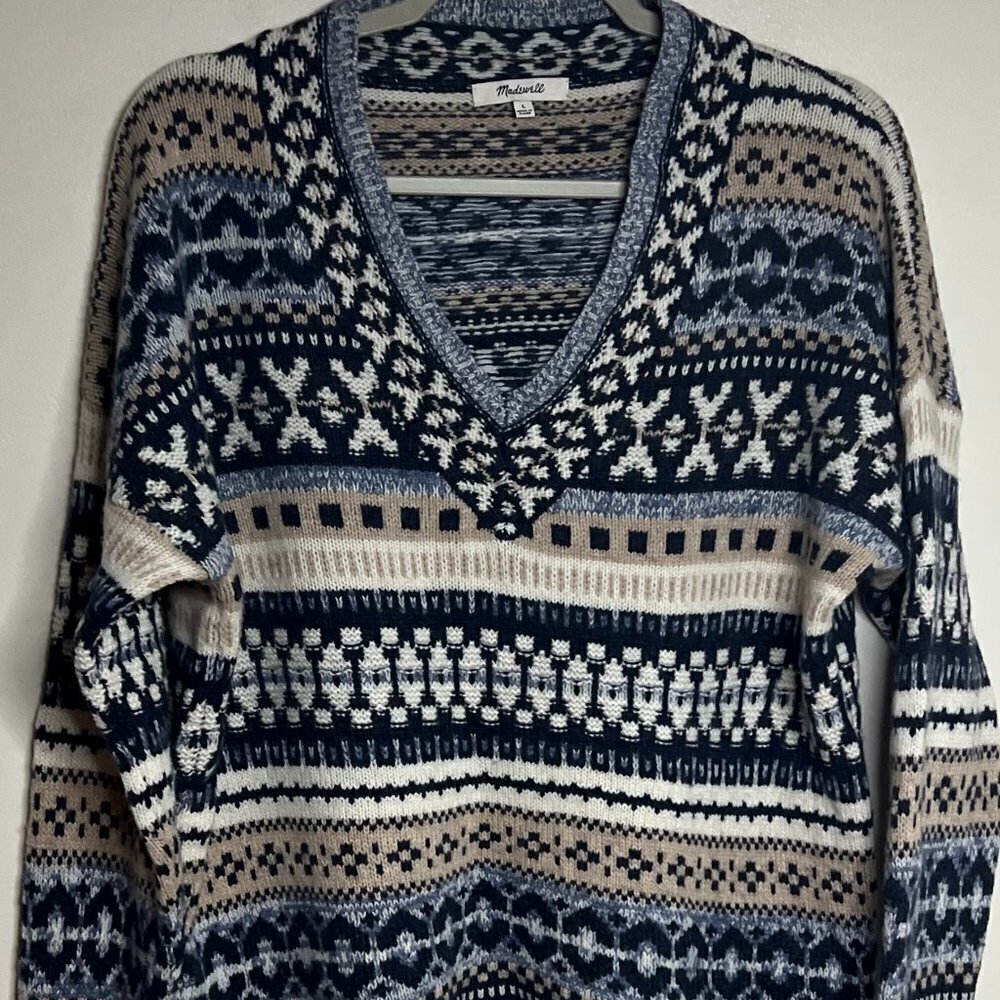 Madewell Fall sweater Fair Isle Look Womens Size L
